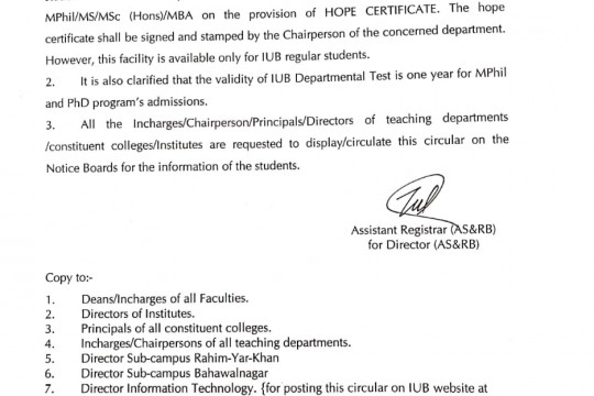 Hope Certificate