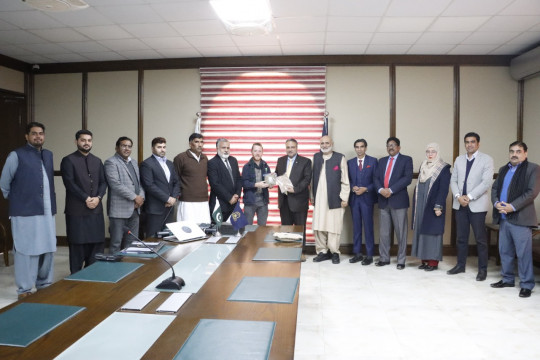 A session on desert farming by the utilization of brackish water held today at VC's Secretariat, BJC, IUB