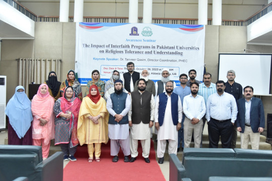 Seminar titled "The impact of Interfaith Programs in Pakistani Universities on Religious Tolerance and Understanding"