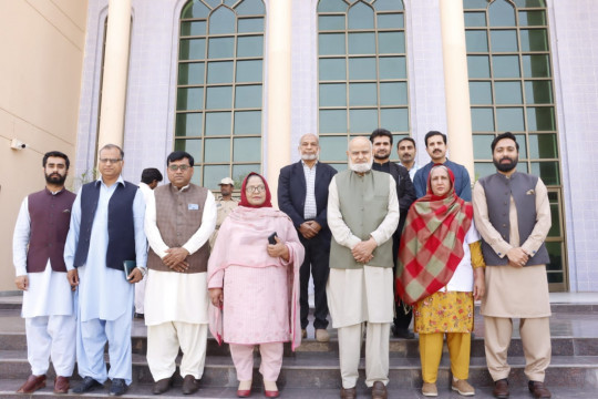 A written examination for admission to MS Nursing was held at Khawaja Ghulam Farid Auditorium Baghdad-ul-Jadeed Campus