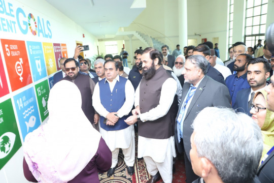 Honourable Governor Punjab Engr. Muhammad Baligh-ur-Rehman inaugurated SDG's Wall at Main Auditorium, BJC, IUB