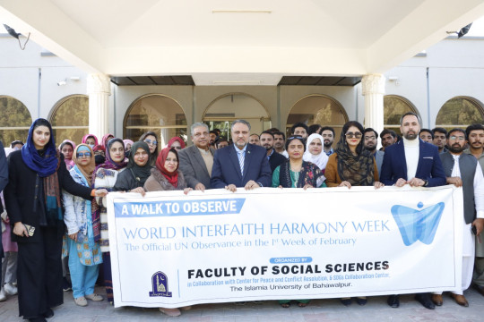 An awareness walk to observe “World Interfaith Harmony Week”