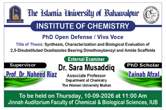 PhD open defense at Institute of Chemistry, IUB