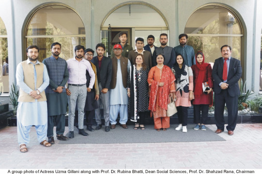 Uzma Gillani, the world famous personality of Pakistani TV dramas, visited the Islamia University of Bahawalpur