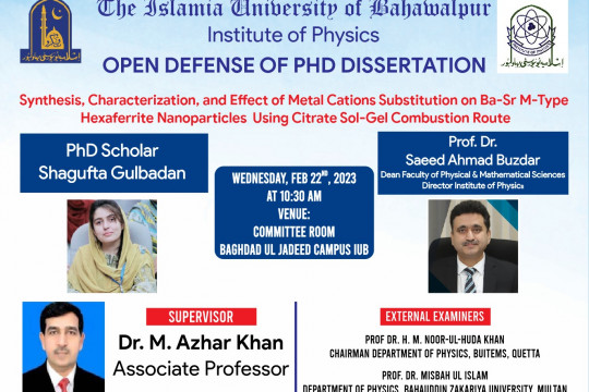 PhD Open Defense at the Institute of Physics, IUB