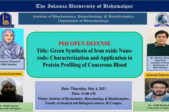PhD open Defense at the Department of Biotechnology, IUB