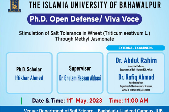 PhD open Defense at the Department of Soil Science, IUB