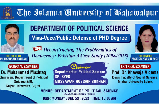 PhD open Defense at the Department of Political Science, IUB
