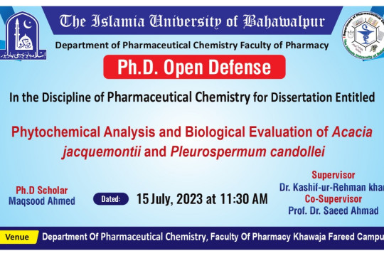 PhD Open Defense at the Department of Pharmaceutical Chemistry, IUB (II)