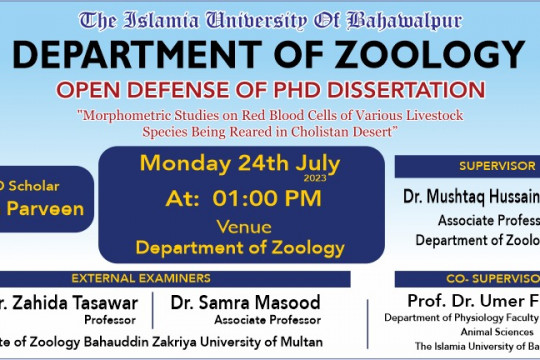 PhD Open Defense at the Department of Zoology, IUB