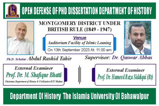 PhD open Defense at the Department of History, IUB