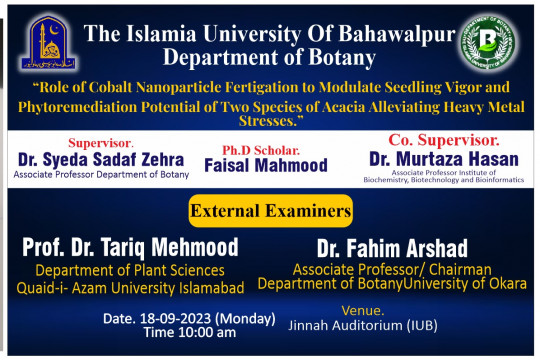 PhD open defense at the Department of Botany, IUB