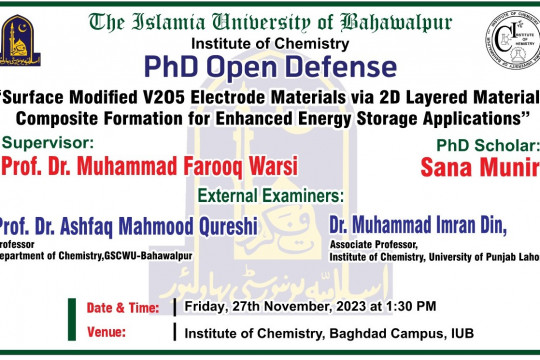 PhD Open Defense at the Institute of Chemistry, IUB