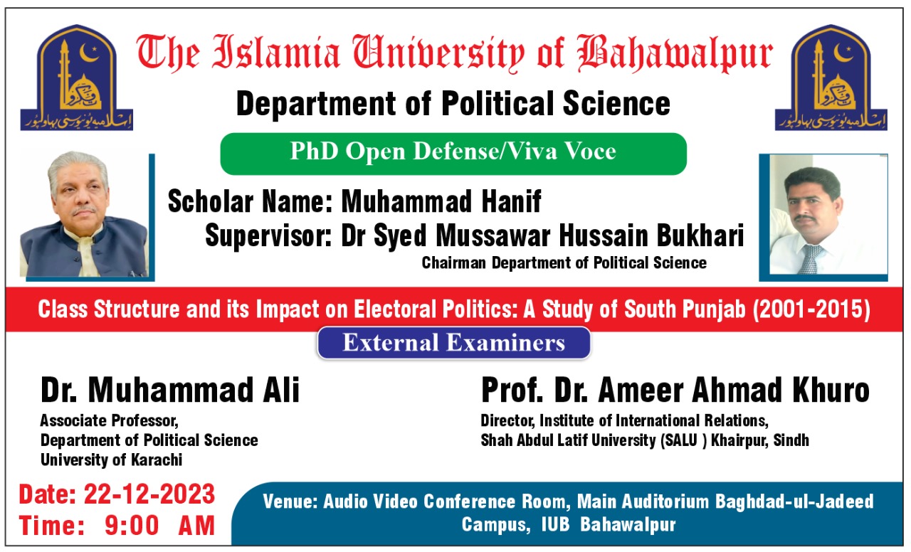 Hanif PhD Political science