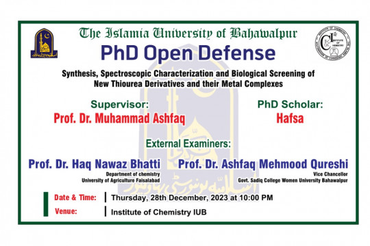 PhD open defense at the Institute of Chemistry, IUB