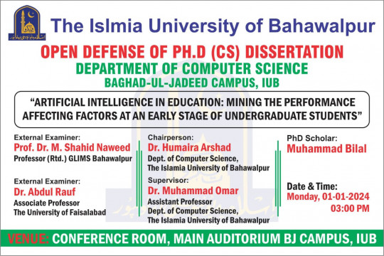 PhD open defense at the Department of Computer Science, IUB