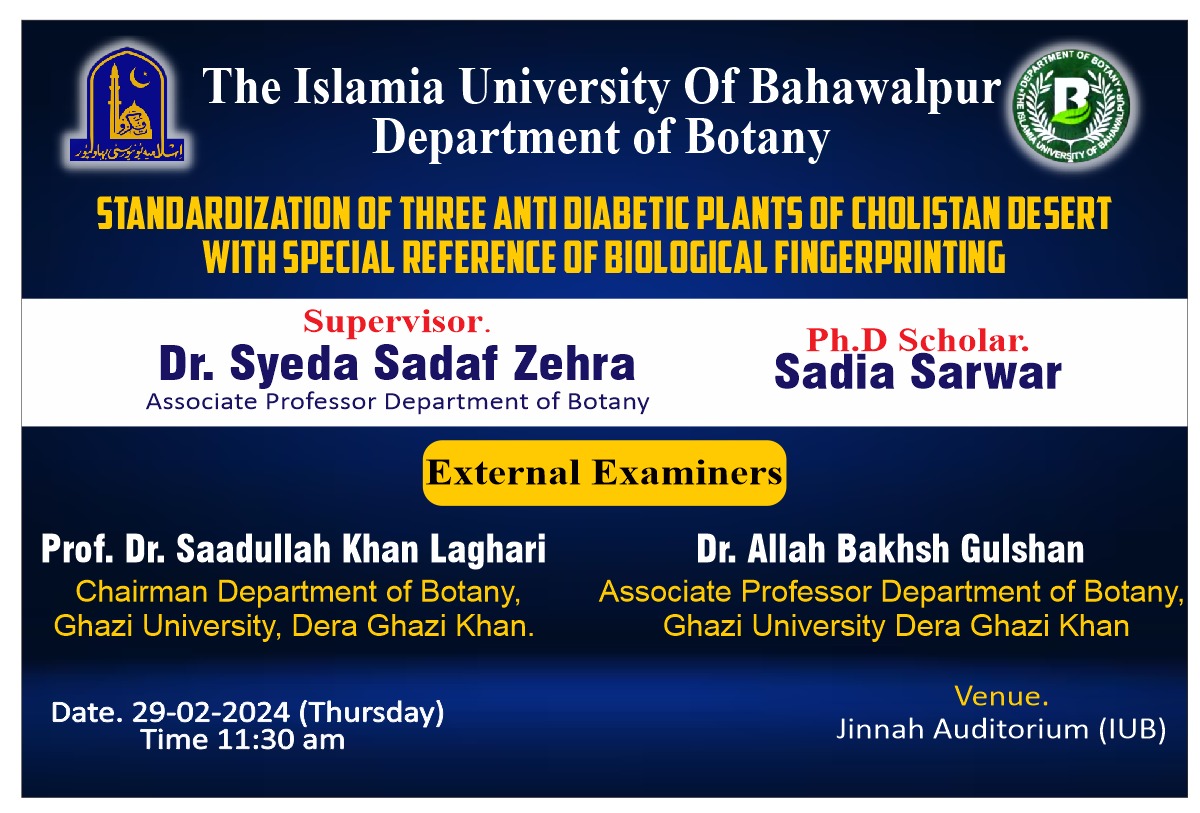 phd botany sadia sarwer