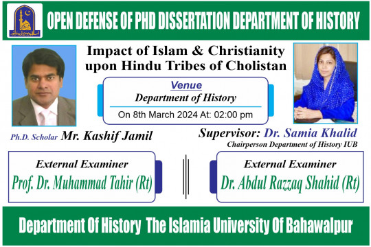 PhD open defense at the Department of History, IUB