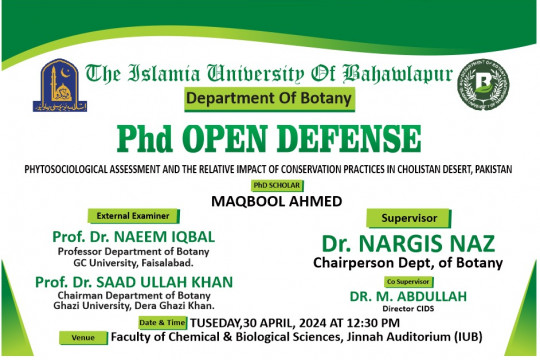 PhD open defense at the Department of Botany, IUB