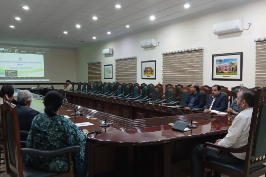 VC Prof. Dr. Muhammad Kamran praised NAHE's efforts to promote development across universities.