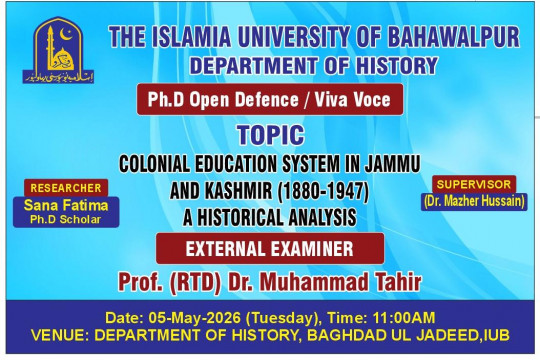 The two PhD scholars at IUB's Department of History will have their open defense on May 5, 2026.