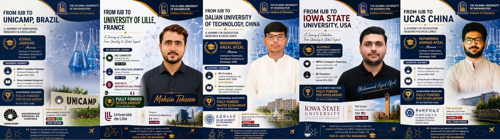 IUB Students Selected for Study Abroad: Five students of the Institute of Chemistry gained international scholarships.