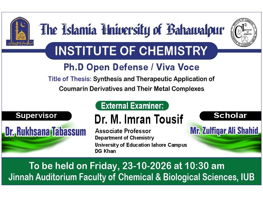PhD Open Defense at Institute of Chemistry