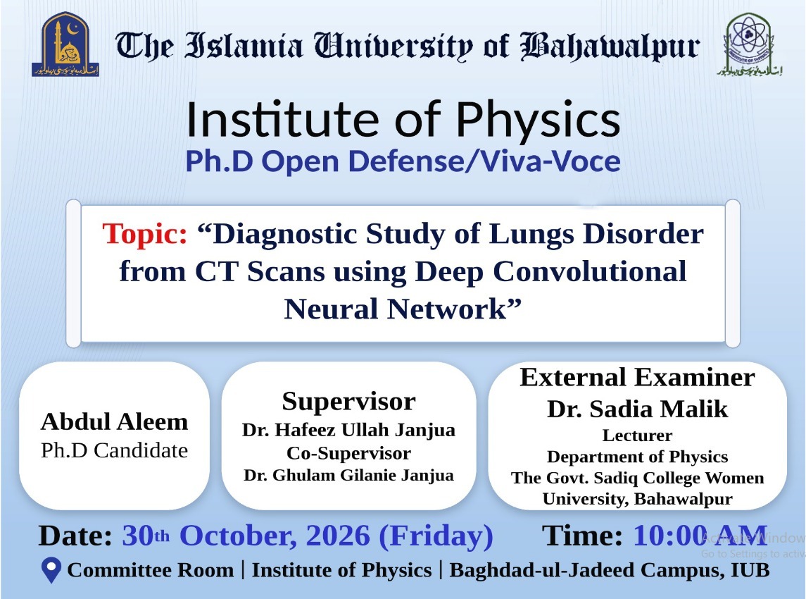 PhD Open Defense at Institute of Physics
