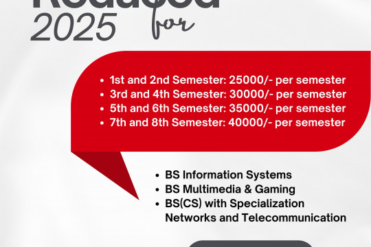 Reductions in fees for BS programs offered by the Department of Computer Science