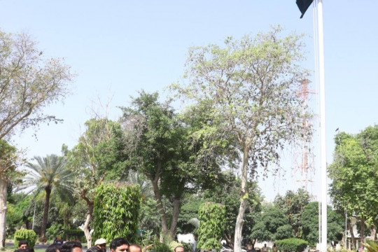 Flag hosting ceremony at the IUB on completion of one year of Kamyab Mark-e-Haq Bunyan-ul-Marsoos.