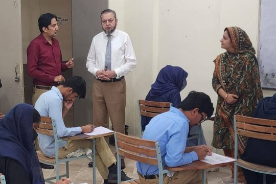 Vice Chancellor Prof. Dr. Muhammad Kamran visited different faculty departments to review the midterm exams.