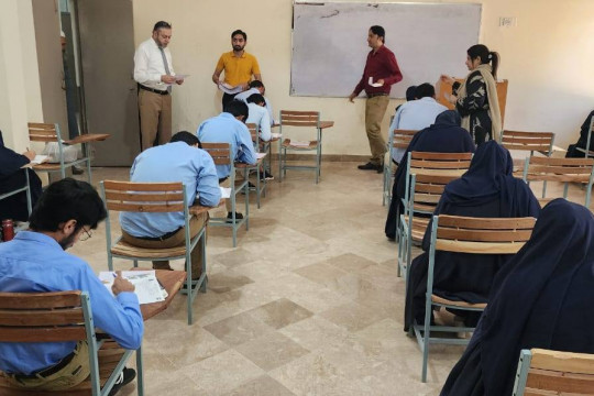 Vice Chancellor Prof. Dr. Muhammad Kamran visited different faculty departments to review the midterm exams.