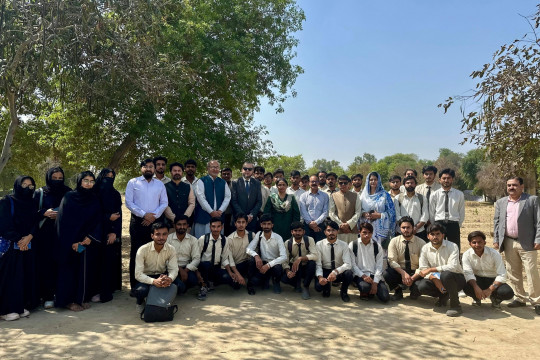 Plantation in the green area adjacent to the Faculty of Education, Baghdad ul Jadeed Campus.