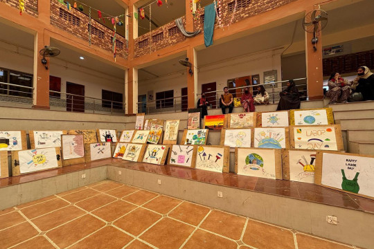 To respect workers' rights, the University College of Art and Design, IUB, organized a colorful Art Display