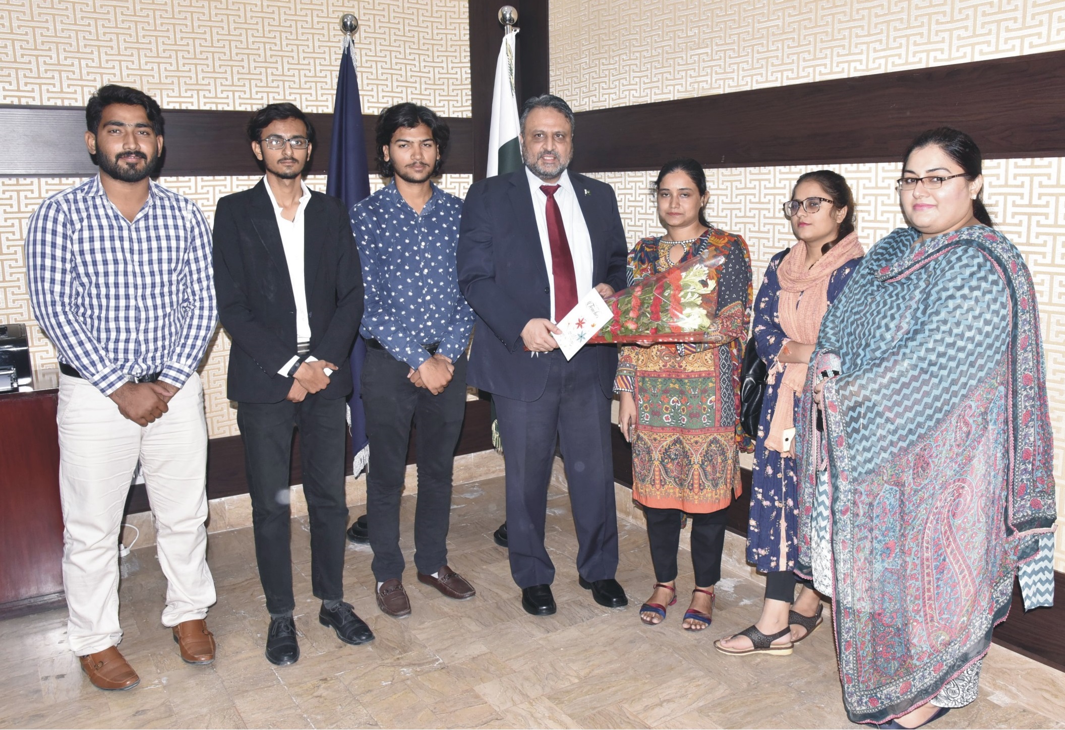 IUB Press Release (Students present flowers to Vice Chancellor on World Teachers Day )