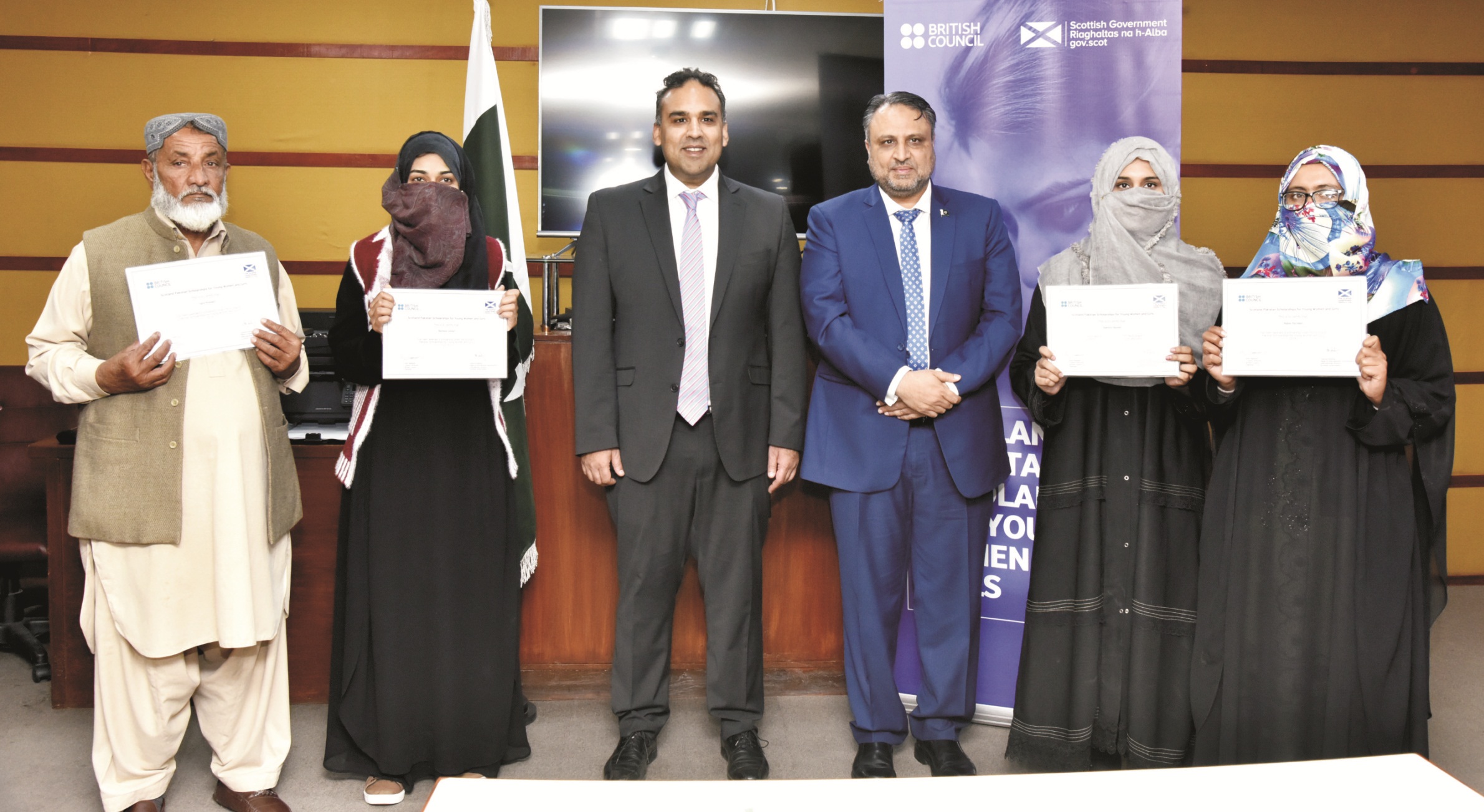 British Council has awarded scholarships to four girl students of the Islamia University of Bahawalpur