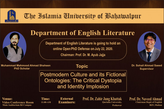 PhD Open Defense at English Department