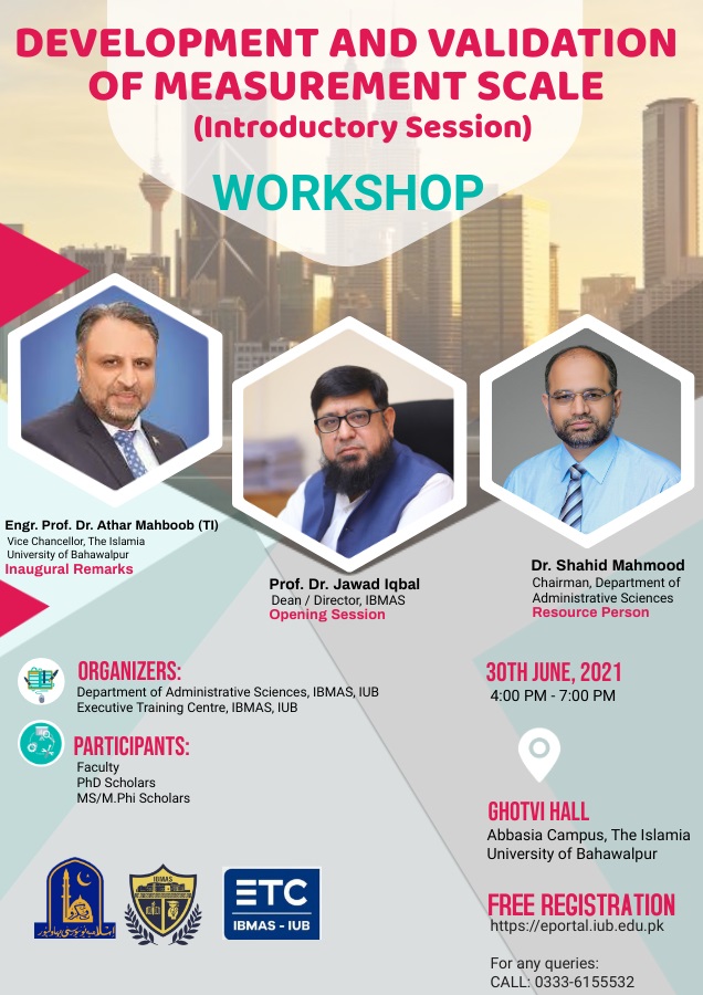 Workshop on Development and Validation of Measurement Scale