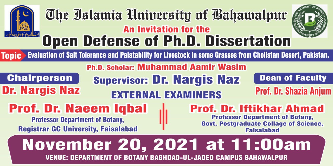 PhD Open Defense at Department of Botany
